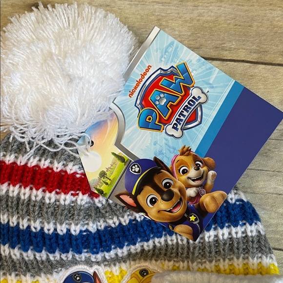 Paw Patrol Characters Toddler Hat & Mittens Set Hat with Pom Pom - Picture 3 of 6